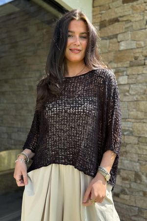 Laundry B Cloud Loose Box Knit Black  